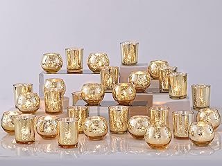 48PCS Assorted Gold Votive Candle Holders Bluk, Gold Wedding Decorations...