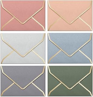 Invitation Envelopes, 30-Pack 4x6 Envelopes for Invitations, Gold Foil B...