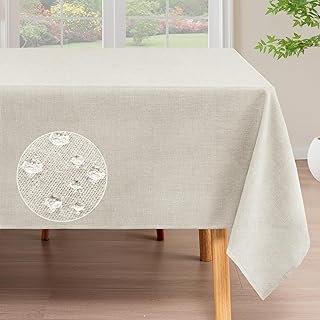 H.VERSAILTEX Linen Table Cloths Rectangle 60 x 120 Inch Premium Tableclo...