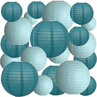 20Pcs Teal Paper Lanterns Decorative, 6