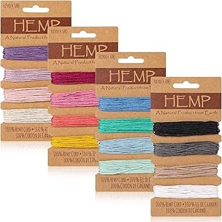 Shappy 16 Colors Thread Cord for Jewelry Making, Multi-Color Flax String...