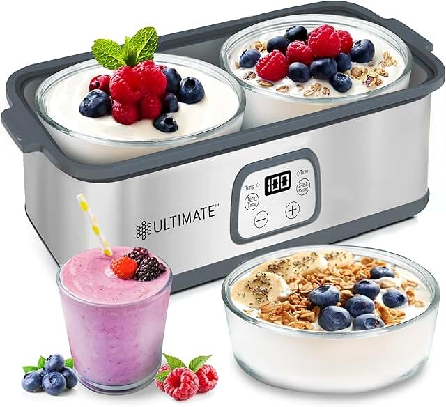 Ultimate Probiotic Yogurt Maker with Adjustable Time & Temp Control - Ma...