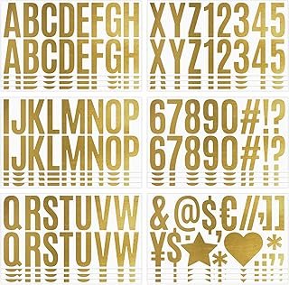 400 Gold Letter Stickers - 24 Sheets, 2.5 Inch, Waterproof for Bulletin ...