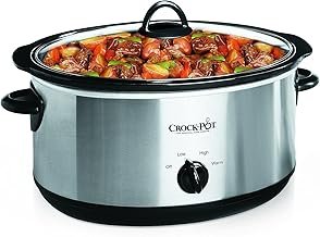Crock-Pot 7 Quart Oval Manual Slow Cooker, Stainless Steel (SCV700-S-BR)...
