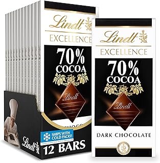 Lindt EXCELLENCE 70% Cocoa Dark Chocolate Bar, Dark Chocolate Candy, 3.5...