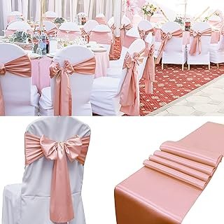 100 PCS Satin Chair Sashes Decorative Bow Chair Ribbon Bows Chairs Cover...