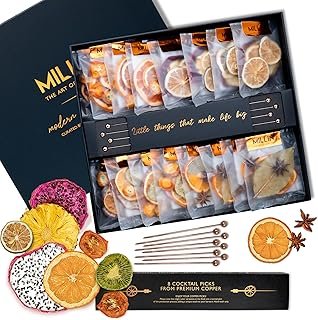 Cocktail Garnish, PREMIUM GIFT SET, with COCKTAIL PICKS I 100% Natural D...