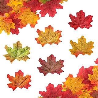 Fake Fall Maple Leaves, 300PCS Artificial Fall Leaves Faux Autumn Leaves...