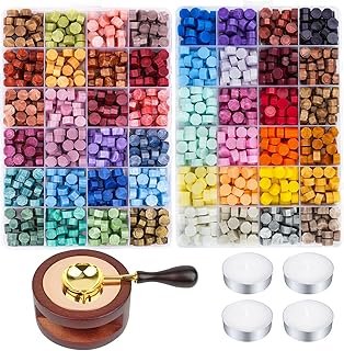 Aottom Wax Seal Kit, 48 Colors 1248 Pcs Sealing Beads with Melting Pot, ...