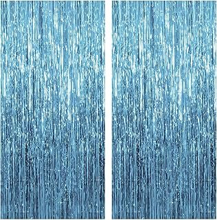 2 Pack Blue Streamers Party Decorations Fringe Backdrop Ocean Themed Dec...