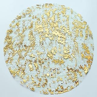 Snowkingdom Disposable Gold Placemats Set of 12 Metallic Round 13 Inch F...