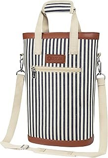 opux Two Bottle Wine Bag Carrier Tote, Insulated Leakproof 2 Bottle Wine...