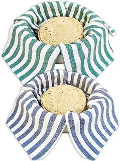 Set of 2 Cotton Double Layer Roti Clothes Wrap with Flaps Muslin Cloth f...