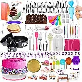 RFAQK 700PCs Cake Decorating Kit with Baking Supplies - Cake Turntable f...