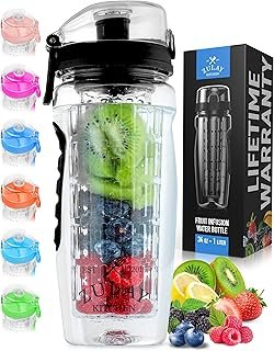 Zulay Fruit Infuser Water Bottle - 34oz - Leakproof With Full-Length Inf...