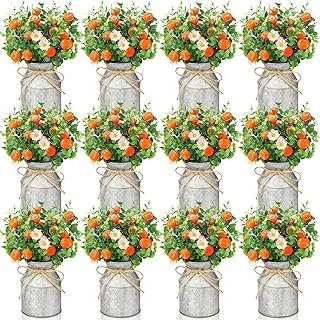 12 Sets Fall Tangerine‌ Orange Centerpieces for Tables Artificial Fruit ...
