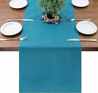 YATOJUZI Teal Table Runner Seasonal Summer Kitchen Dining Coffee Table D...