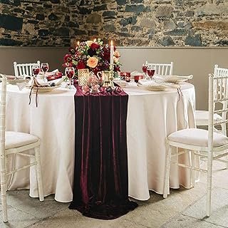 Luxurious Velvet Table Runner, 10ft Wedding Reception Decorations, 20x12...