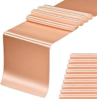 Satin Peach Table Runners 10 Pack for Wedding Parties - Gankar 12 x 108 ...