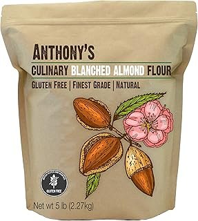Anthony's Blanched Almond Flour, Culinary Grade, 5 lb, Extra-Finely Grou...