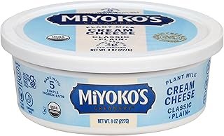MIYOKO'S CREAMERY Organic Vegan Cream Cheese, Classic Plain, 8 oz Tub (1...