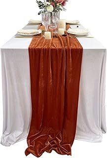 Luxurious Velvet Table Runner, 10ft Wedding Reception Decorations, 20x12...