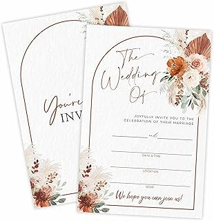 TPYEN Watercolor Wedding Invitations - Floral Arch - 25 Wedding Invites ...