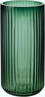 8 Inch Premium Thickened Green Glass Vase - Ribbed Glass Flower Vase for...