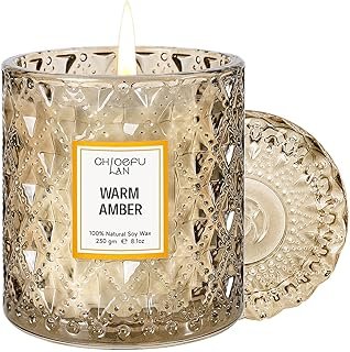Chloefu LAN Amber Candles, Luxury Candle for Home Scented, Long Burning ...