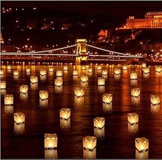 20 PCS Biodegradable 5.9-Inch Floating Water Candle Chinese Paper Lanter...
