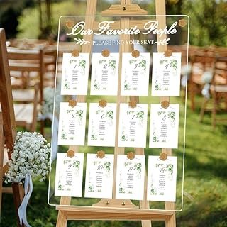 Wedding Seating Chart Board,20x28 Inch Acrylic Seating Chart Board Hangi...