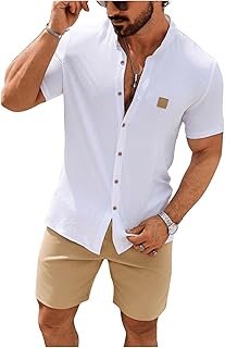 SOLY HUX Men's Casual Tracksuit Button Down Shirt and Drawstring Waist S...