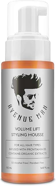 Avenue Man Volume Lift Mousse (5.07 oz) - Styling Hair Products for Men ...