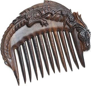 Handicraftviet Hand-Carved Wooden Hair Comb, Wooden Viking Comb for Men'...