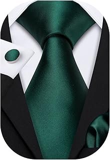 Plain Men Silk Ties Extra Long Stain Necktie for Wedding Business Handke...