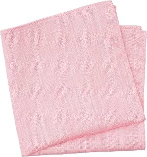 Solid Pocket Square for Men, Cotton and Linen Blend