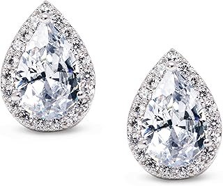 SWEETV Teardrop Bridal Earrings for Wedding, Prom - Elegant Cubic Zircon...