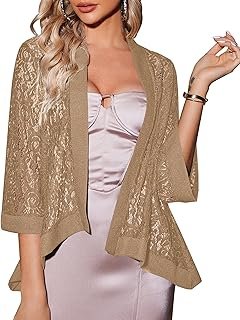 Zeagoo Kimono Cardigans for Women 3/4 Sleeves Open Front Lightweight Shr...