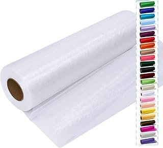 White Tulle Crystal Organza Fabric Rolls 12 Inch by 50 Yards (150 feet) ...