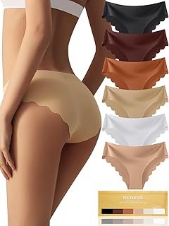 Women’s Seamless Underwear, No Show Bikini Briefs, Soft Stretch Panties,...