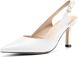 Women's Slingback Kitten Heels Closed Pointed Toe Wedding Party Dress Pu...