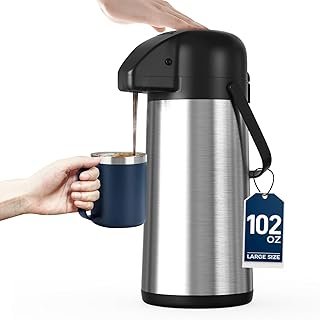 Coffee Carafe for Keeping Hot - 102OZ / 3L Airpot Coffee Dispenser with ...