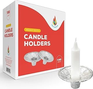 The Dreidel Company Extra Heavy Disposable Candle Holders, 100 Pack - Di...