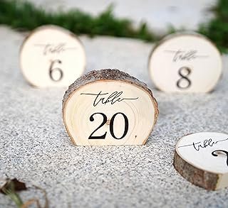 Rainbow Pana Wooden Wedding Table Numbers 1-20, Perfect for Centerpiece,...