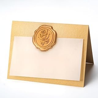 25 Pack Name Cards for Table Setting, Place Cards with Antique Gold Rose...