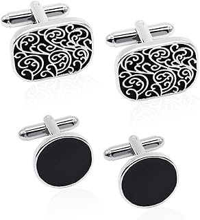 4pcs Cufflinks for Men Classic Tone Cufflinks for Wedding, Birthday, Ban...