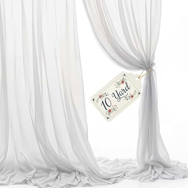 Sheer Voile Chiffon Fabric Draping Panels | 10 Yards 120