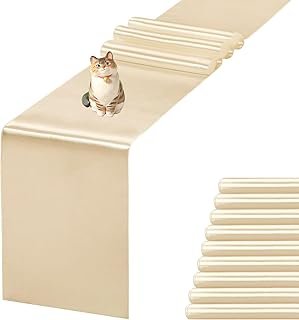 10 Pack Satin Table Runner 12 X 108 Inch Silk Table Runner for Party,Wed...