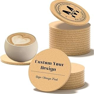 1-150 Pcs Personalized Wedding Coasters Custom Cork Coasters Drink Bar w...