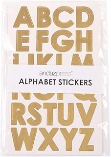 Andaz Press 277 Pcs Large Gold Foil Alphabet Letter Stickers, Self Adhes...